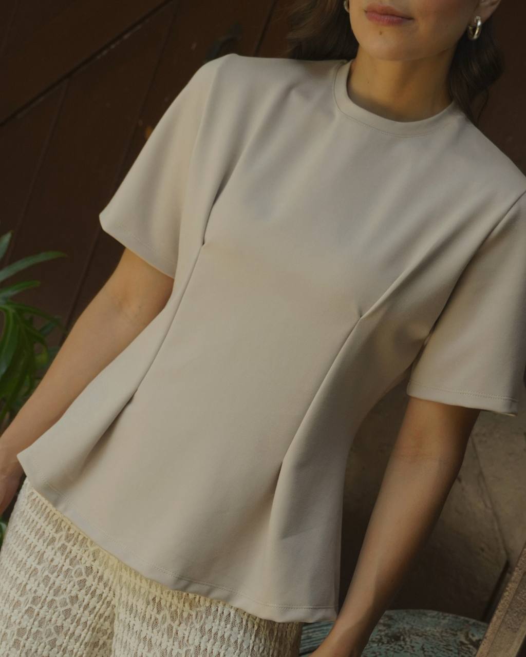 T-shirt Flora crema
