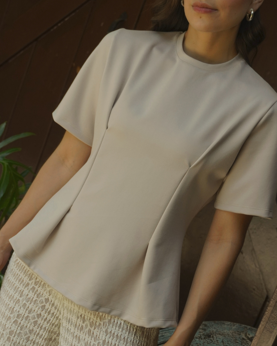 T-shirt Flora crema