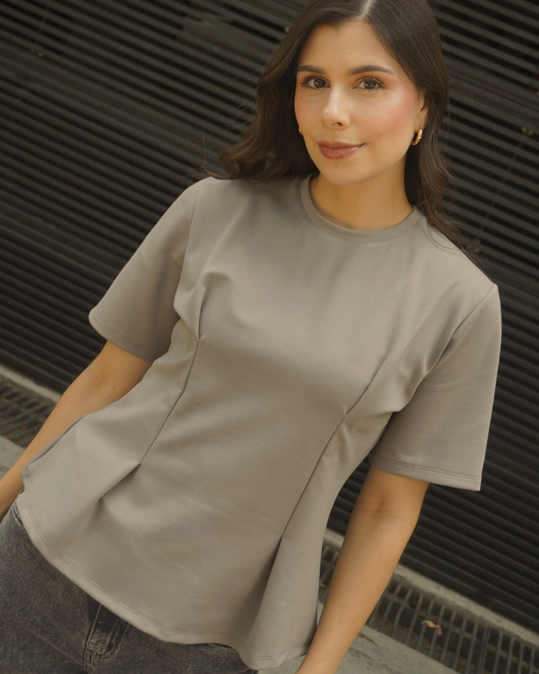 T-shirt Flora gris