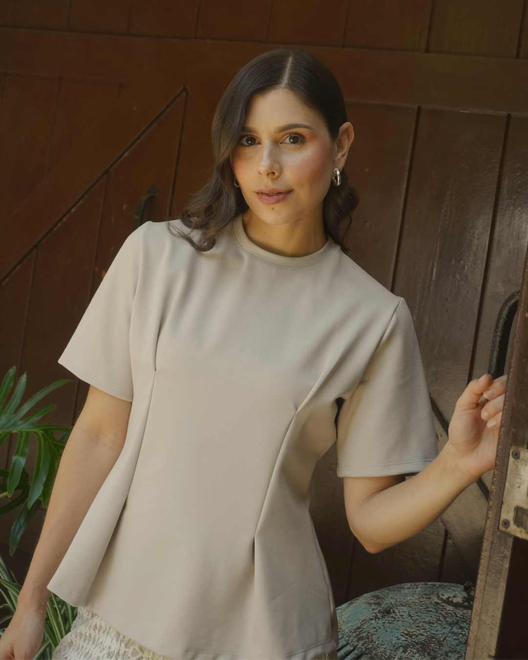 T-shirt Flora crema