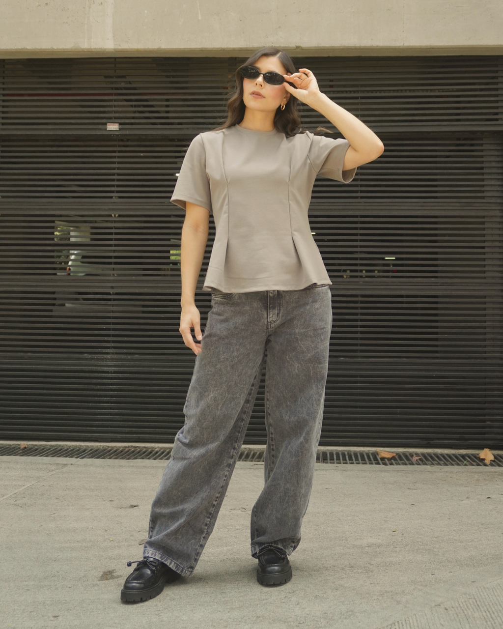 T-shirt Flora gris