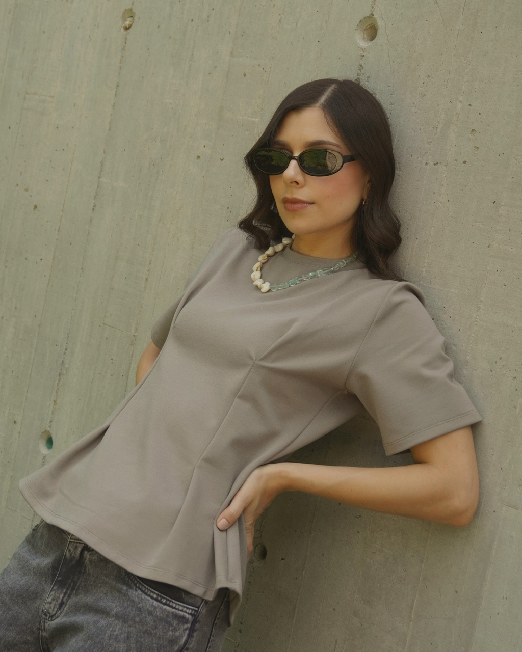 T-shirt Flora gris