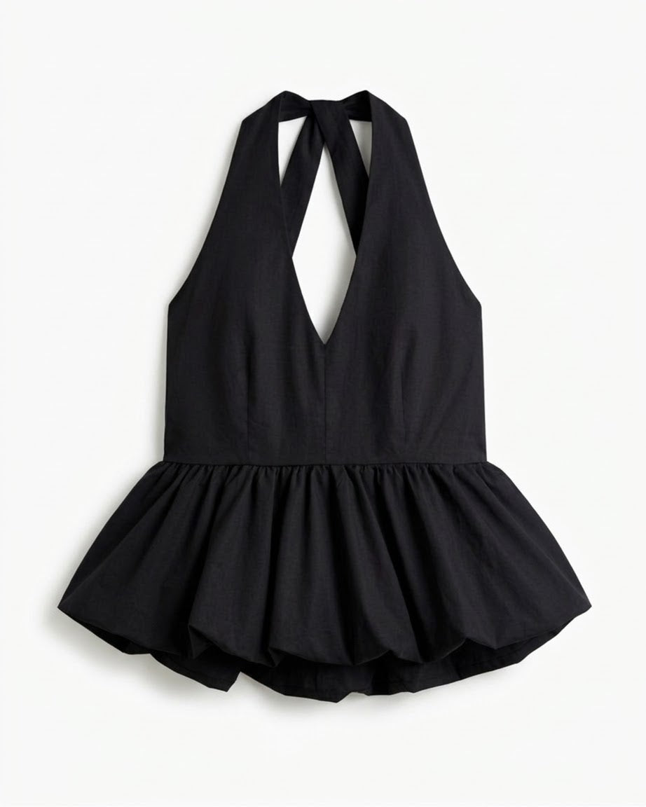 Top Aria blanco negro