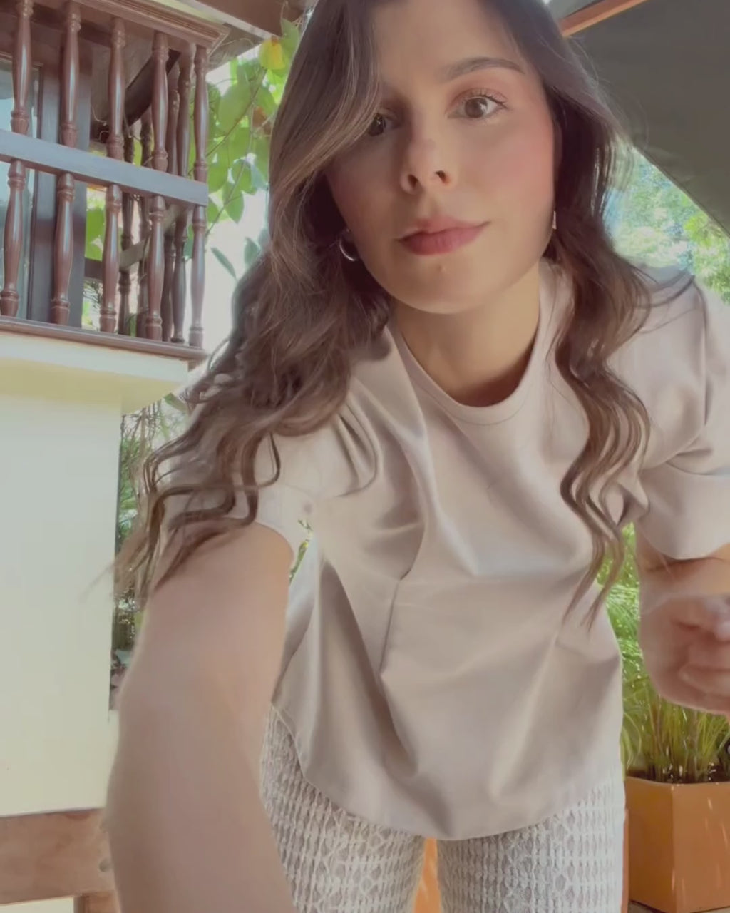 T-shirt Flora crema